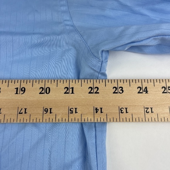 Kenneth Cole Reaction Button Up Shirt Mens Large 16 34/35 Blue Wrinkle Free - Picture 7 of 9